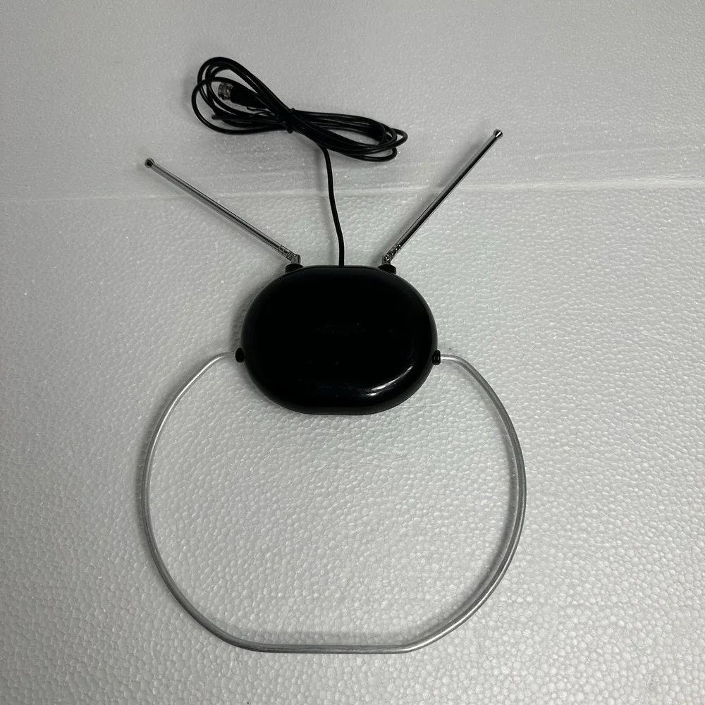 Philips Rabbit Ears Indoor TV Antenna 4K 1080P HDTV Digital Signal Receiver Blac